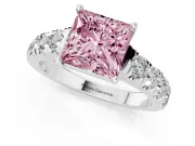 Princess Cut Engagement Ring Setting for a Fancy Pink Lab-Grown Diamond | Platinum - Design NV-24643