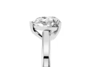 Heart Cut Diamond Solitaire Ring Set in Platinum with Prong Setting and Classic Band
