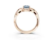 Emerald Cut Bypass Solitaire Engagement Ring Setting for a Fancy Blue Lab-Grown Diamond | Pavé Strands | Rose Gold
