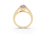Marquise Split Shank Halo Engagement Ring Setting for a Fancy Pink Lab-Grown Diamond | Yellow Gold