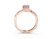 Oval Graduated Accent Engagement Ring Setting for a Fancy Pink Lab-Grown Diamond | Rose Gold