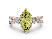Marquise Three Stone Engagement Ring Setting for a Fancy Yellow Lab-Grown Diamond | Rose Gold