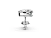 Emerald Cut Lab-Grown Diamond Solitaire Basket Stud Earrings | Open Gallery | Platinum