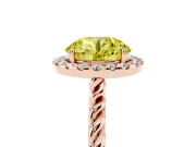Round Rope Halo Engagement Ring Setting for a Fancy Yellow Lab-Grown Diamond | Rose Gold