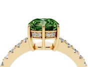 Cushion Cut Engagement Ring Setting for a Fancy Green Lab-Grown Diamond | Yellow Gold - Design NV-24649