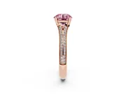Round Split Shank Engagement Ring Setting for a Fancy Pink Lab-Grown Diamond | Pave Band | Rose Gold