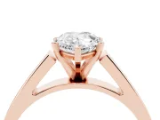 Pear-Shaped Cathedral Solitaire Engagement Ring Setting | Tapered Band | Rose Gold