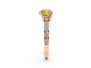 Heart-Shaped Graduated Pavé Engagement Ring Setting for a Fancy Yellow Lab-Grown Diamond | Rose Gold