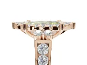 Marquise Halo Engagement Ring Setting for a Fancy Yellow Lab-Grown Diamond | Graduated Channel Band | Rose Gold