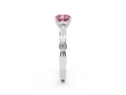 Cushion Cut Floral Engagement Ring Setting for a Fancy Pink Lab-Grown Diamond | Sterling Silver