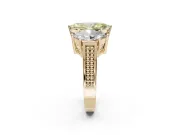 Marquise Three Stone Engagement Ring Setting for a Fancy Yellow Lab-Grown Diamond | Beaded Shoulders | Yellow Gold
