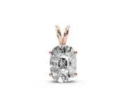 Elongated Cushion Lab-Grown Diamond Solitaire Pendant Necklace | Split Bail | Rose Gold
