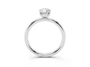 Pear-Shaped Hidden Halo Engagement Ring Setting | Thin Plain Band | White Gold