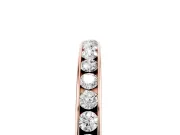Round Diamond Wedding Eternity Band Set in Rose gold with Channel Setting