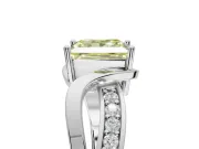 Princess Cut Bypass Engagement Ring Setting for a Fancy Yellow Lab-Grown Diamond | Sterling Silver - Design NV-24814