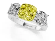 Cushion Cut Engagement Ring Setting for a Fancy Yellow Lab-Grown Diamond | Sterling Silver - Design NV-24908