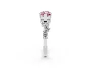 Marquise Scattered Accent Engagement Ring Setting for a Fancy Pink Lab-Grown Diamond | Platinum