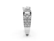 Heart-Shaped Vintage Milgrain Pave Engagement Ring Setting | Crescent Side Rows | White Gold