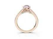 Marquise Pavé Solitaire Engagement Ring Setting for a Fancy Pink Lab-Grown Diamond | Crossover Gallery | Rose Gold