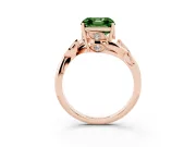 Asscher Cut Twisted Bypass Engagement Ring Setting for a Fancy Green Lab-Grown Diamond | Rose Gold
