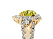 Heart-Shaped Halo Engagement Ring Setting for a Fancy Yellow Lab-Grown Diamond | Yellow Gold - Design NV-24738