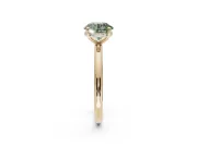 Round Hidden Halo Ring Setting for a Fancy Green Lab-Grown Diamond | Yellow Gold