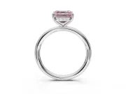Asscher Cut Hidden Halo Ring Setting for a Fancy Pink Lab-Grown Diamond | Sterling Silver