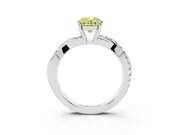 Oval Crossover Engagement Ring Setting for a Fancy Yellow Lab-Grown Diamond | Sterling Silver
