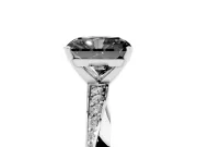 Radiant Cut Twisted Pavé Engagement Ring Setting for a Black Center | Ribbon Band | Sterling Silver