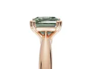 Princess Cut Tapered Solitaire Engagement Ring Setting for a Fancy Green Lab-Grown Diamond | Rose Gold