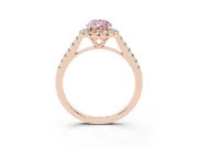 Pear-Shaped Raised Halo Engagement Ring Setting for a Fancy Pink Lab-Grown Diamond | Rose Gold