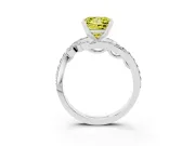 Princess Cut Bypass Engagement Ring Setting for a Fancy Yellow Lab-Grown Diamond | Marquise Accents | Sterling Silver