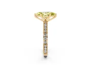 Marquise Vintage Pavé Engagement Ring Setting for a Fancy Yellow Lab-Grown Diamond | Yellow Gold