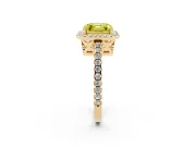 Asscher Cut Pave Halo Engagement Ring Setting for a Fancy Yellow Lab-Grown Diamond | Yellow Gold
