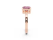 Radiant Cut Solitaire Engagement Ring Setting for a Fancy Pink Lab-Grown Diamond | Flat Tab Prongs | Rose Gold
