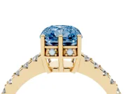 Radiant Cut Engagement Ring Setting for a Fancy Blue Lab-Grown Diamond | Yellow Gold - Design NV-24649
