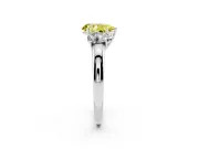 Pear-Shaped Three Stone Engagement Ring Setting for a Fancy Yellow Lab-Grown Diamond | Matching Side Stones | Platinum
