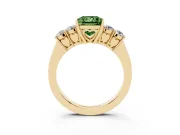 Princess Cut 5 Stone Engagement Ring Setting for a Fancy Green Lab-Grown Diamond | Yellow Gold
