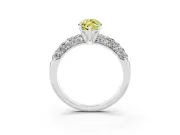 Marquise Close Set Pave Engagement Ring Setting for a Fancy Yellow Lab-Grown Diamond | Multi Row | Sterling Silver