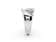 Princess Cut Three Stone Bypass Engagement Ring Setting | Sculpted Crossover Band | White Gold