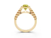 Radiant Cut Milgrain Halo Engagement Ring Setting for a Fancy Yellow Lab-Grown Diamond | Beaded Shoulders | Yellow Gold