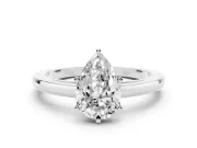 Pear-Shaped Solitaire Engagement Ring Setting | Basket Rail | White Gold