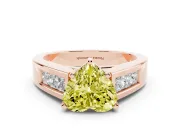 Heart-Shaped Channel-Set Engagement Ring Setting for a Fancy Yellow Lab-Grown Diamond | Rose Gold