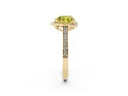 Heart-Shaped Petal Tip Halo Engagement Ring Setting for a Fancy Yellow Lab-Grown Diamond | Pavé Band | Yellow Gold