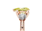 Pear-Shaped Hidden Halo Three Stone Engagement Ring Setting for a Fancy Yellow Lab-Grown Diamond | Rose Gold