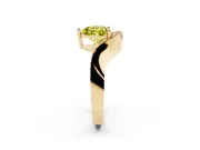 Heart-Shaped Bypass Solitaire Engagement Ring Setting for a Fancy Yellow Lab-Grown Diamond | Pavé Ribbon | Yellow Gold