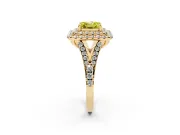 Asscher Cut Halo Split Shank Engagement Ring Setting for a Fancy Yellow Lab-Grown Diamond | Yellow Gold