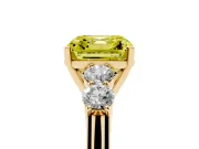 Asscher Cut 5 Stone Engagement Ring Setting for a Fancy Yellow Lab-Grown Diamond | Yellow Gold