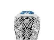 Princess Cut Vintage Bezel Engagement Ring Setting for a Fancy Blue Lab-Grown Diamond | Platinum
