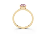 Emerald Cut Split Shank Engagement Ring Setting for a Fancy Pink Lab-Grown Diamond | Yellow Gold